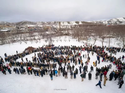 برگزاری مراسم بیلندانه در روستای بیوران سردشت به روایت تصویر