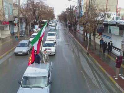 راهپیمایی خودرویی ۲۲ بهمن در بوکان به روایت تصویر