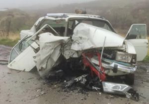 تصادف در جاده بوکان – مهاباد یک کشته و ۴ مصدوم برجای گذاشت + عکس